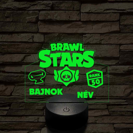 Brawl Stars bajnok 7 színű 3D led lámpa