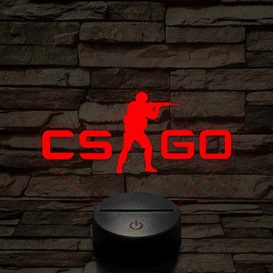 Counter Strike logo – 7 színű, színváltós 3D LED lámpa