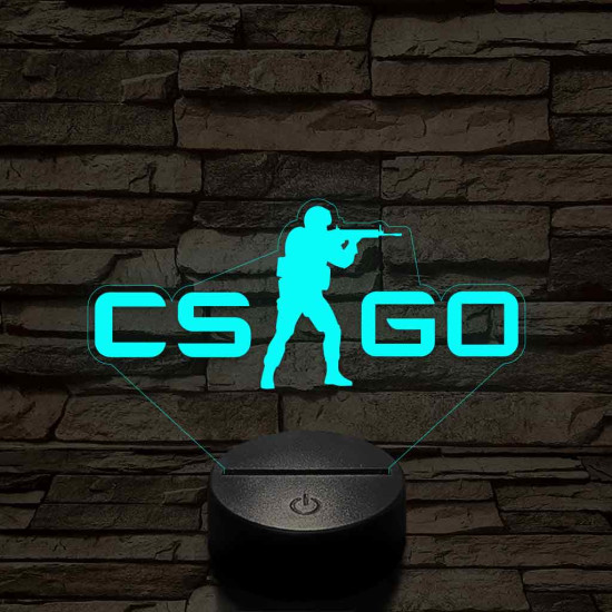 Counter Strike logo – 7 színű, színváltós 3D LED lámpa