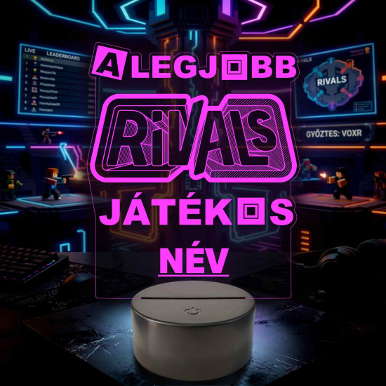 A Legjobb Roblox Rivals Játékos – Személyre szabható 7 színű, színváltós 3D LED lámpa