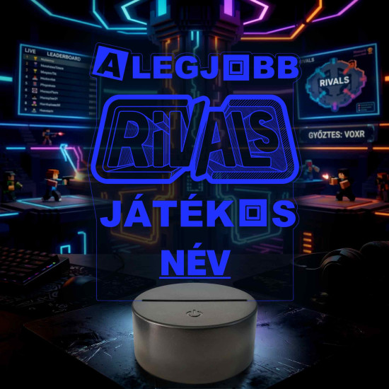 A Legjobb Roblox Rivals Játékos – Személyre szabható 7 színű, színváltós 3D LED lámpa