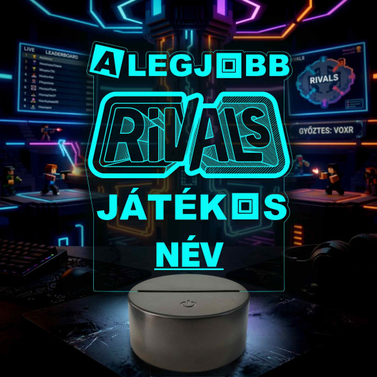 A Legjobb Roblox Rivals Játékos – Személyre szabható 7 színű, színváltós 3D LED lámpa