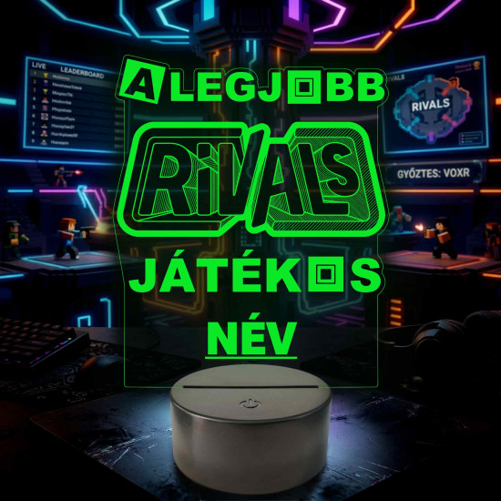 A Legjobb Roblox Rivals Játékos – Személyre szabható 7 színű, színváltós 3D LED lámpa