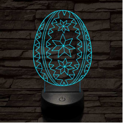 Hímes tojás 7 színű 3D led lámpa