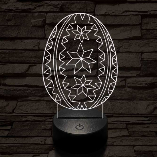 Hímes tojás 7 színű 3D led lámpa