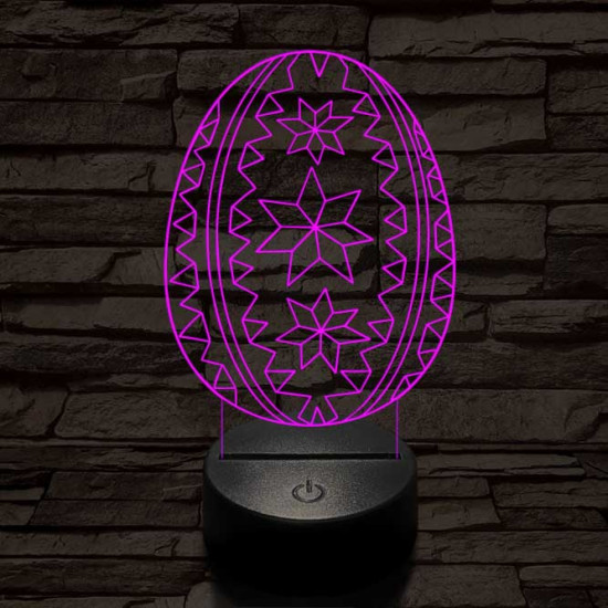 Hímes tojás 7 színű 3D led lámpa