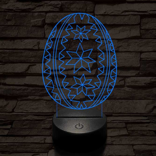 Hímes tojás 7 színű 3D led lámpa