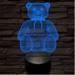 Masnis maci, 7 színű 3D led lámpa