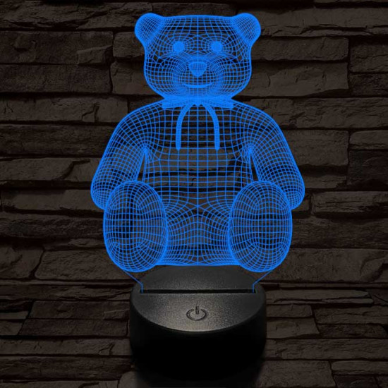 Masnis maci, 7 színű 3D led lámpa