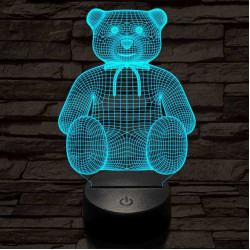 Masnis maci, 7 színű 3D led lámpa
