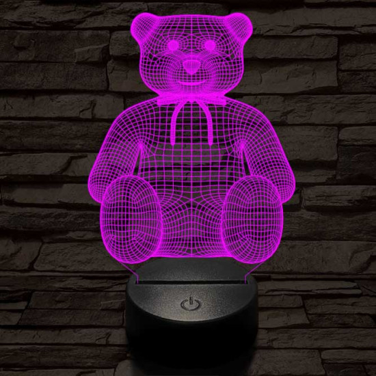 Masnis maci, 7 színű 3D led lámpa