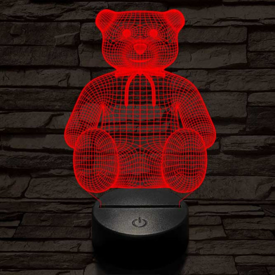 Masnis maci, 7 színű 3D led lámpa
