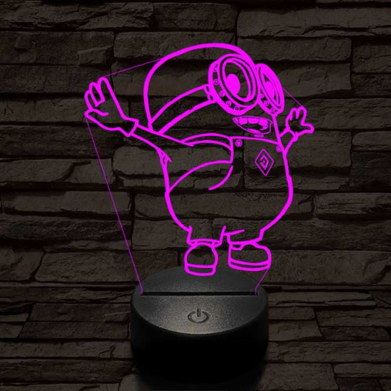 Minion 7 színű 3D led lámpa