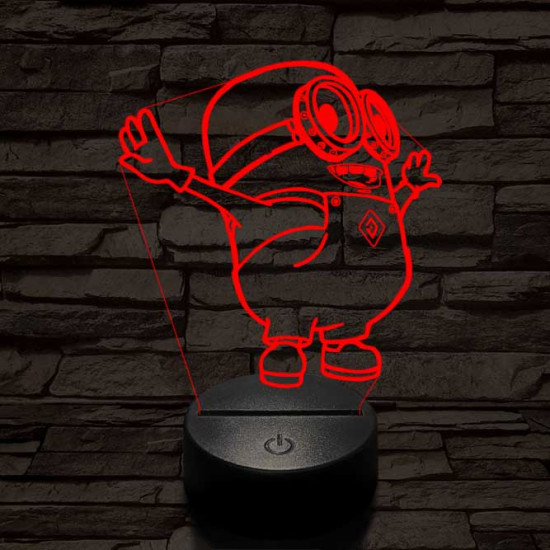 Minion 7 színű 3D led lámpa