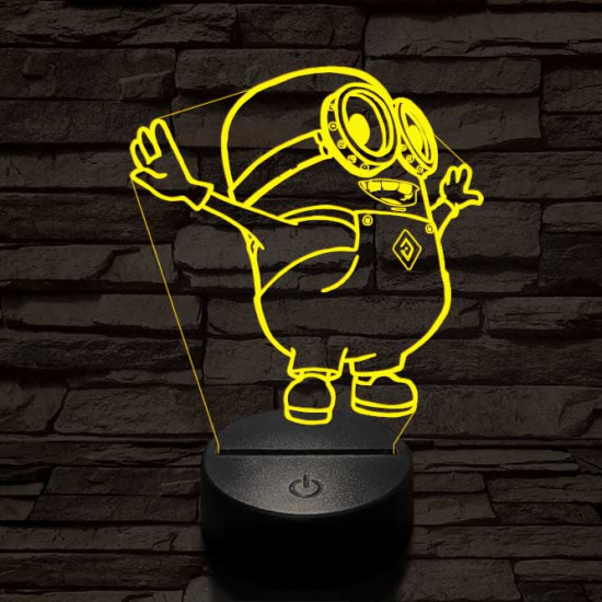 Minion 7 színű 3D led lámpa