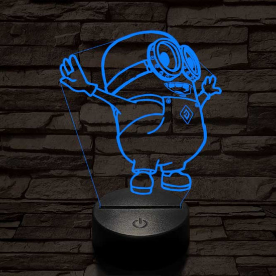 Minion 7 színű 3D led lámpa