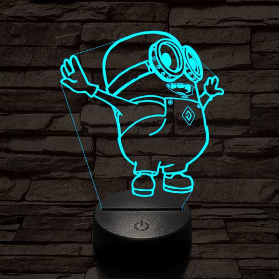 Minion 7 színű 3D led lámpa