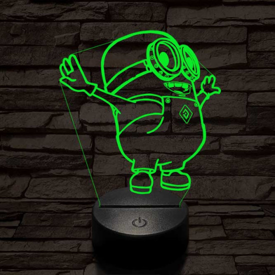 Minion 7 színű 3D led lámpa