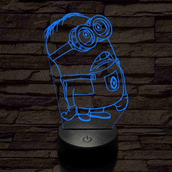 Meglepődött minion 7 színű 3D led lámpa