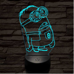 Meglepődött minion 7 színű 3D led lámpa