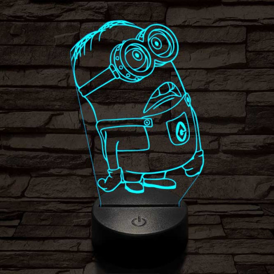 Meglepődött minion 7 színű 3D led lámpa