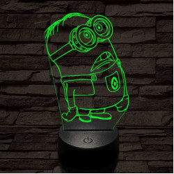 Meglepődött minion 7 színű 3D led lámpa
