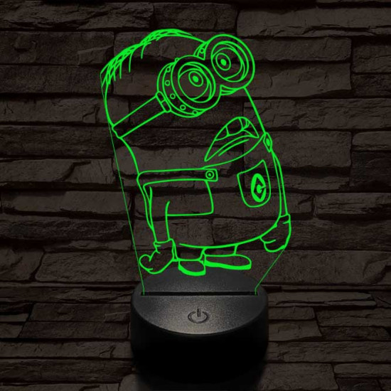 Meglepődött minion 7 színű 3D led lámpa