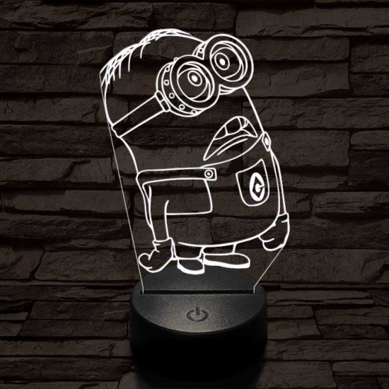 Meglepődött minion 7 színű 3D led lámpa
