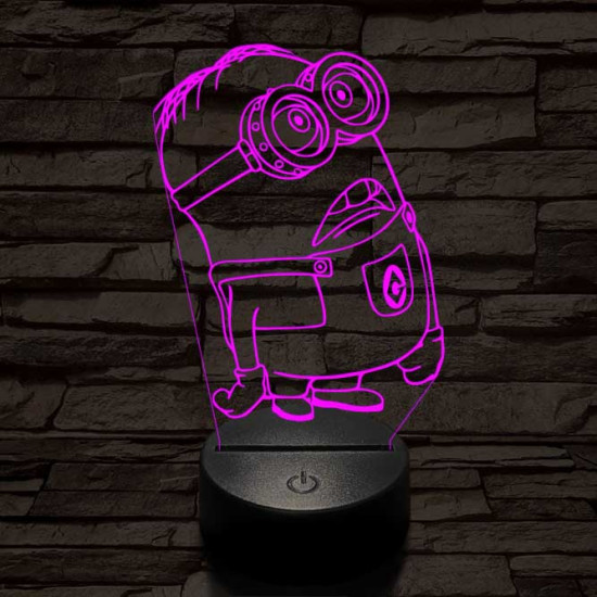 Meglepődött minion 7 színű 3D led lámpa