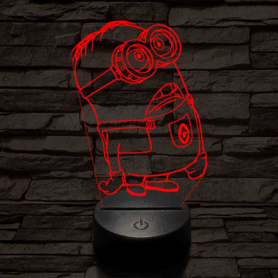 Meglepődött minion 7 színű 3D led lámpa