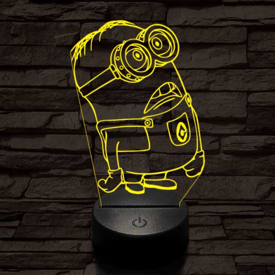Meglepődött minion 7 színű 3D led lámpa