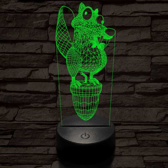 Jégkorszak motkány 7 színű 3D led lámpa