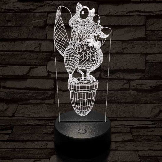Jégkorszak motkány 7 színű 3D led lámpa