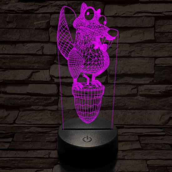 Jégkorszak motkány 7 színű 3D led lámpa
