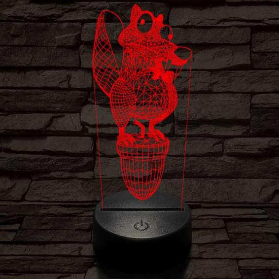 Jégkorszak motkány 7 színű 3D led lámpa
