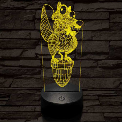 Jégkorszak motkány 7 színű 3D led lámpa