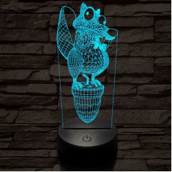 Jégkorszak motkány 7 színű 3D led lámpa