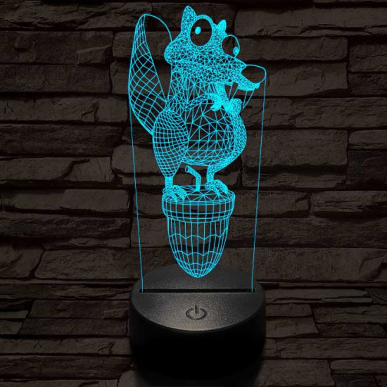 Jégkorszak motkány 7 színű 3D led lámpa
