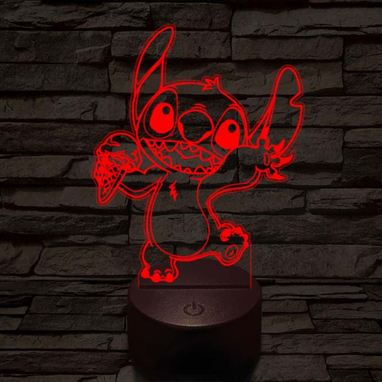 Táncoló űrkutya fagyival 7 színű 3D led lámpa