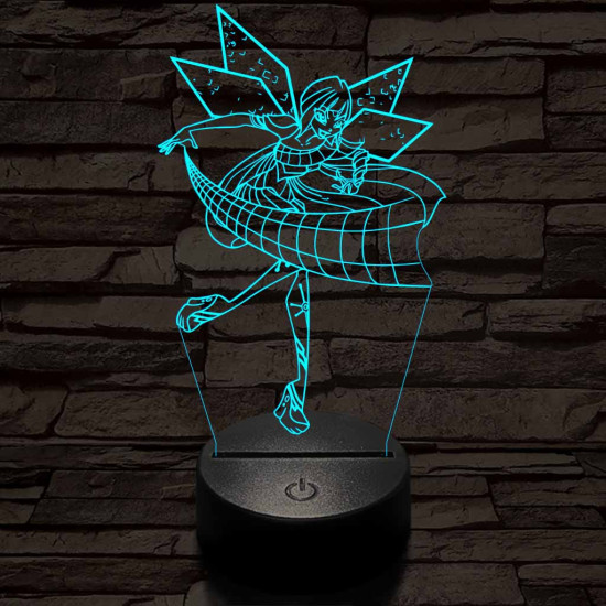 Tündér harcos lány 3D led lámpa