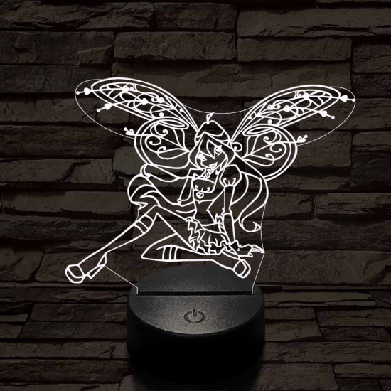 Tündér lány pihen 3D led lámpa