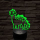 Mosolygós dínó 7 színű 3D led lámpa