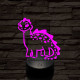 Mosolygós dínó 7 színű 3D led lámpa