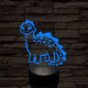 Mosolygós dínó 7 színű 3D led lámpa