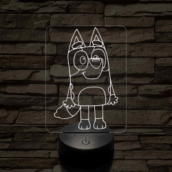 Kedves kék kutya 7 színű 3D led lámpa