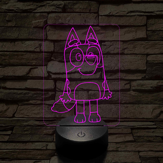 Kedves kék kutya 7 színű 3D led lámpa