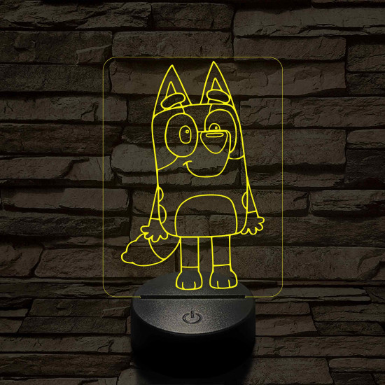 Kedves kék kutya 7 színű 3D led lámpa