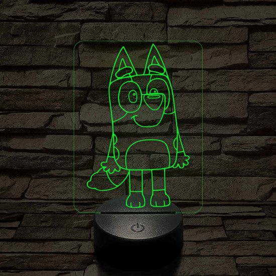 Kedves kék kutya 7 színű 3D led lámpa