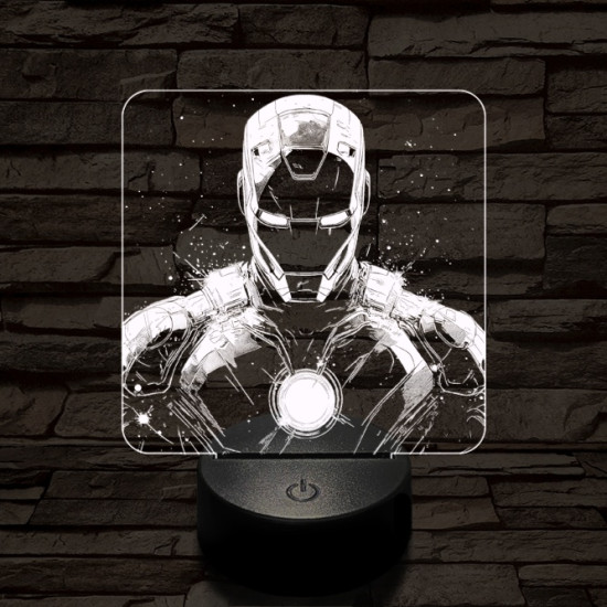 Menő vashős 7 színű valósághű 3D led lámpa