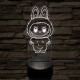 Labubu 7 színű 3D led lámpa